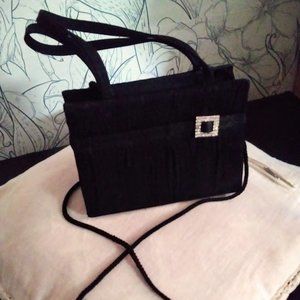 Cute little black shoulder bag with mirror